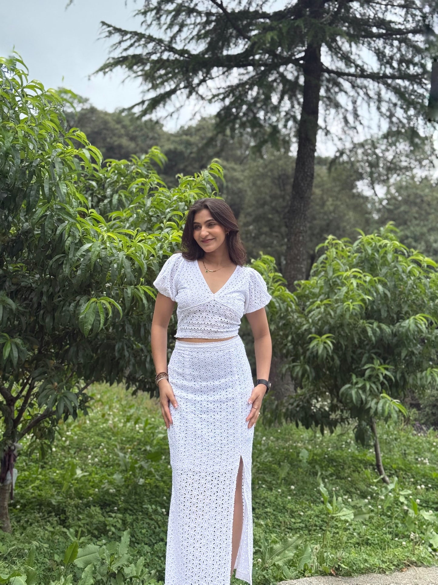 Lily White Skirt Co Ord Set