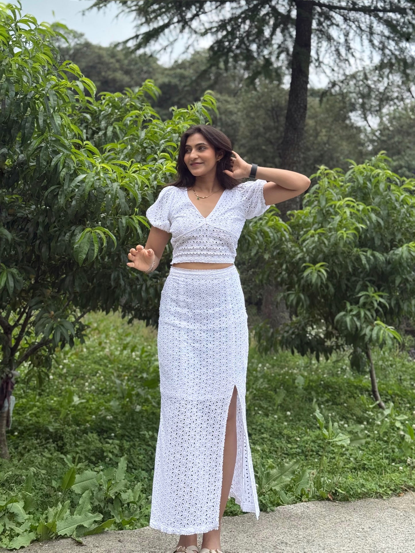Lily White Skirt Co Ord Set