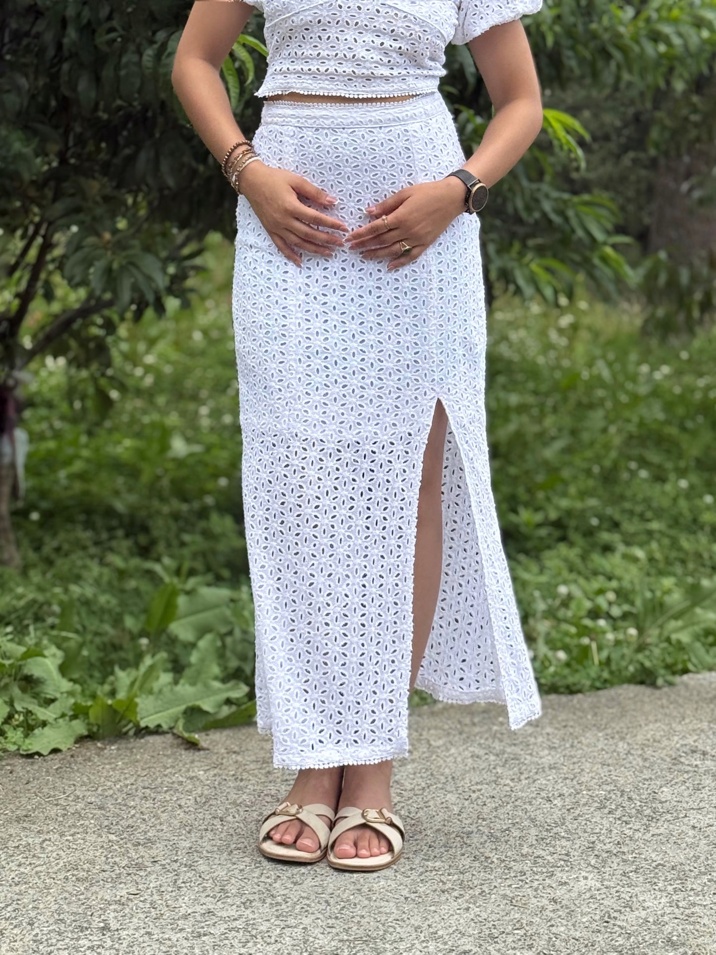 Lily White Skirt Co Ord Set