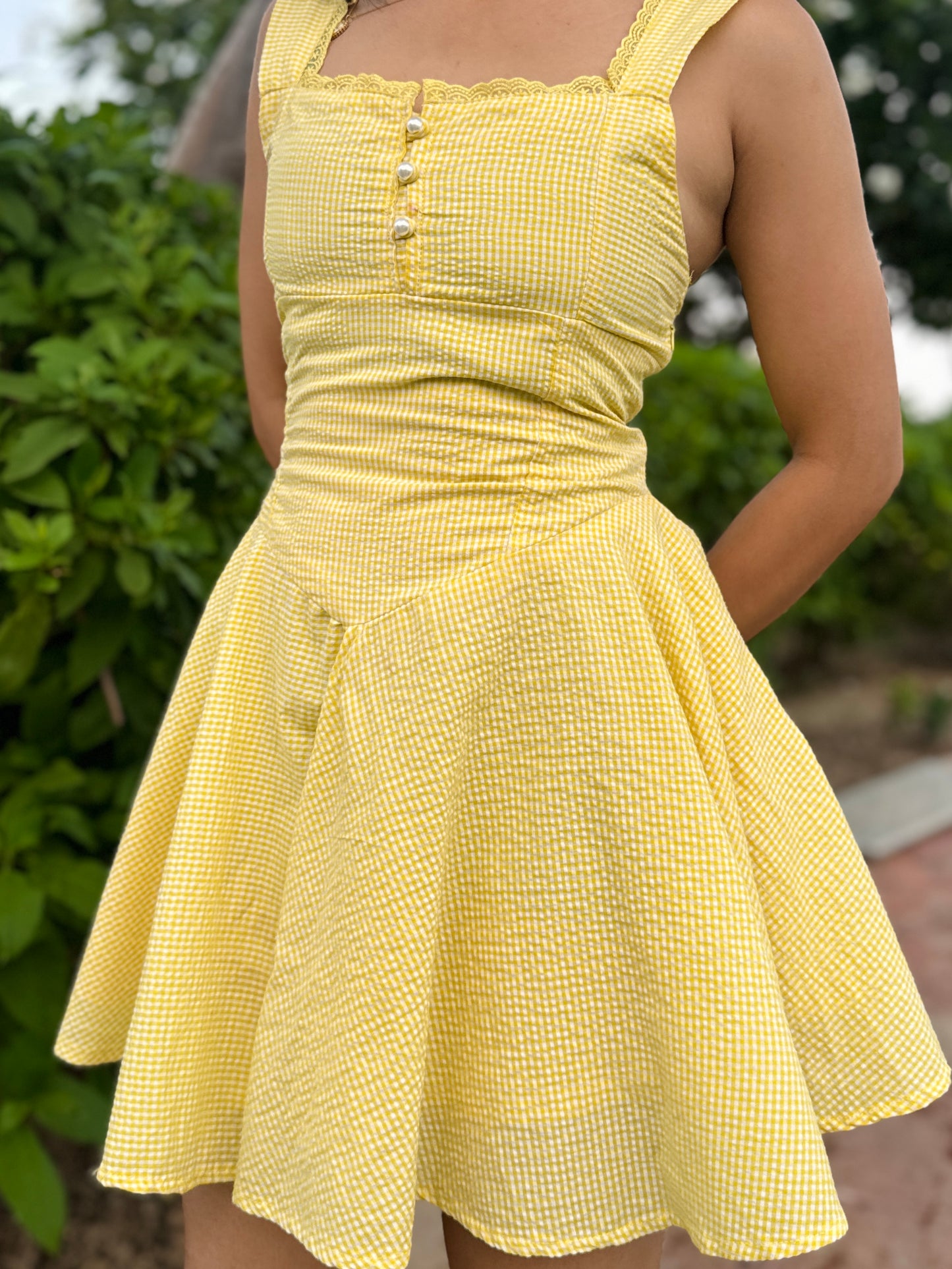 Lemon Yellow Mini Dress
