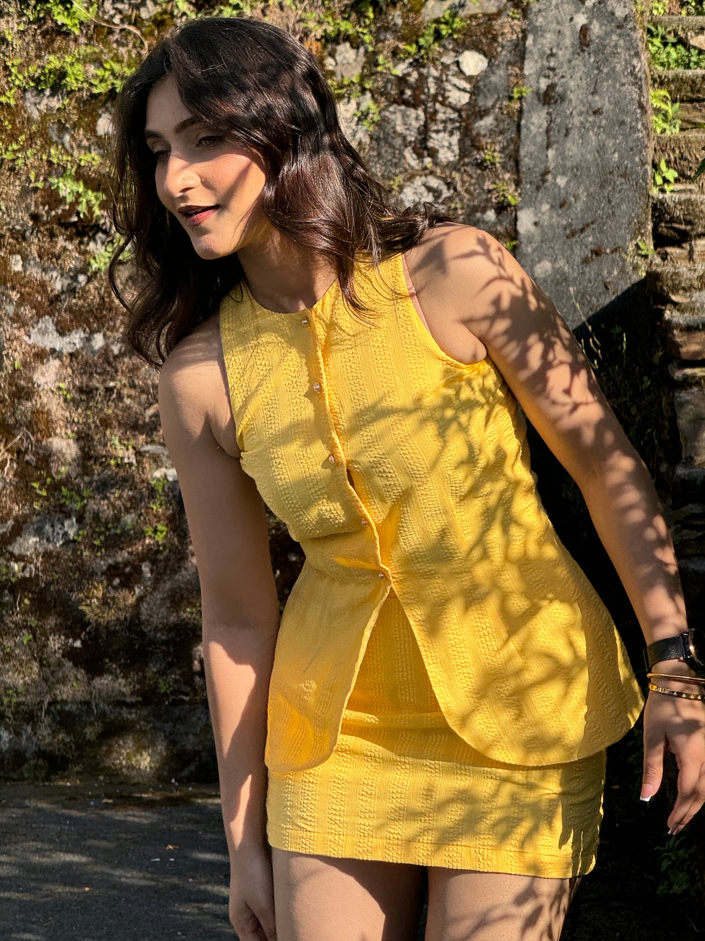 Marigold Yellow Mini Skirt Co ord Set
