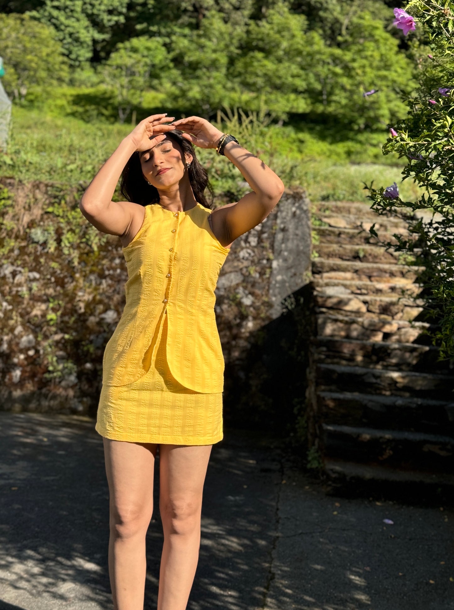 Marigold Yellow Mini Skirt Co ord Set