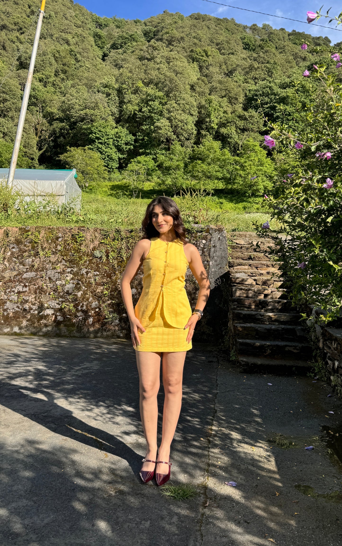 Marigold Yellow Mini Skirt Co ord Set