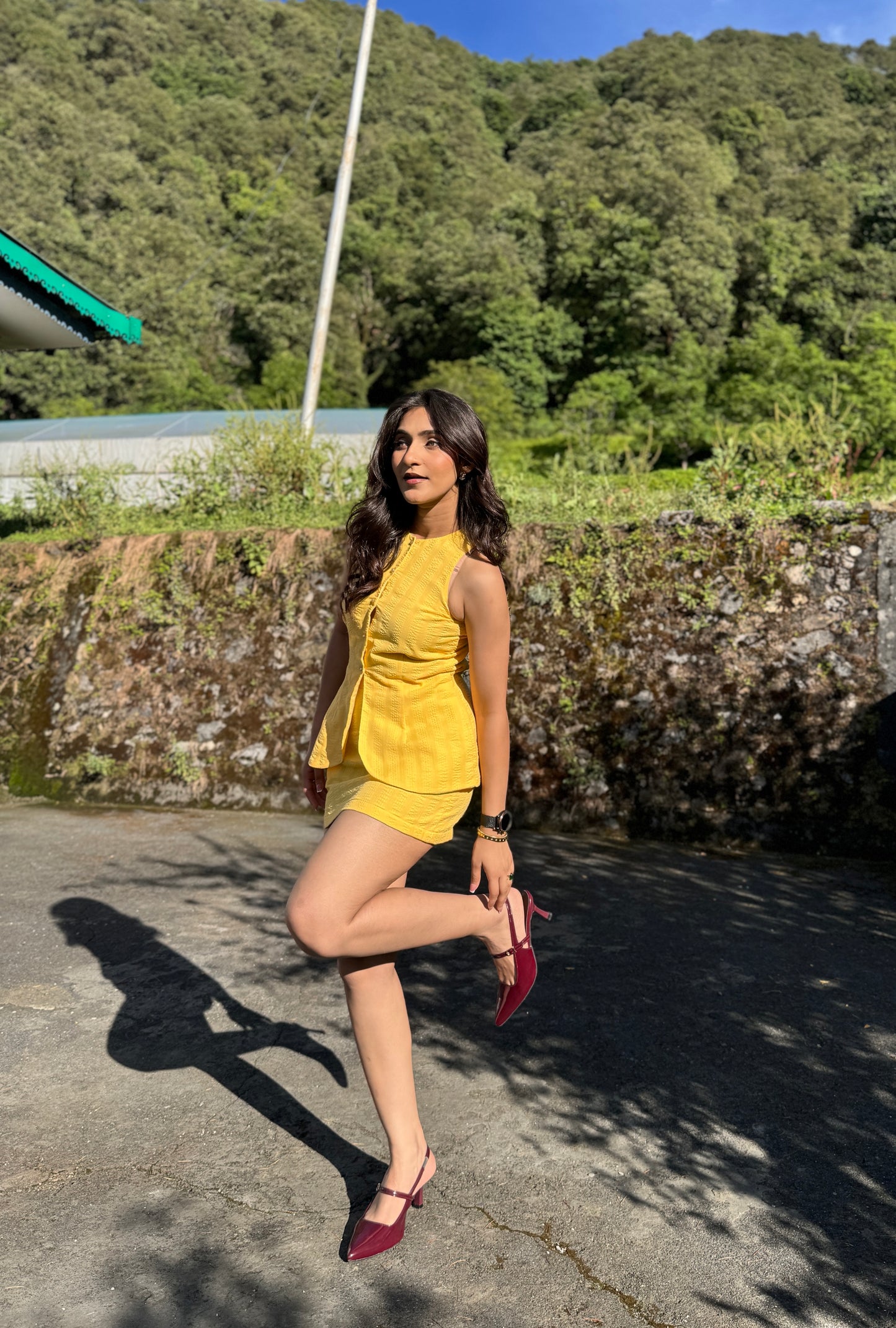 Marigold Yellow Mini Skirt Co ord Set